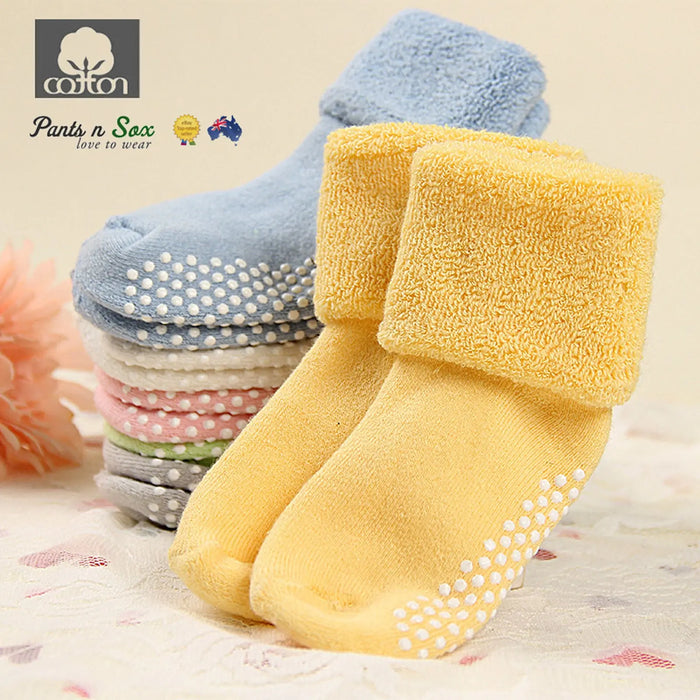 Unisex Thick Cotton Baby Toddler Girl Boy Anti-Slip Socks Shoes Slipper - Pantsnsox