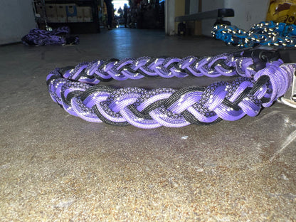 Paracord Dog Collar Original-Purple Reflecitv : LRG 15-24" - Dog.Dog.Cat.
