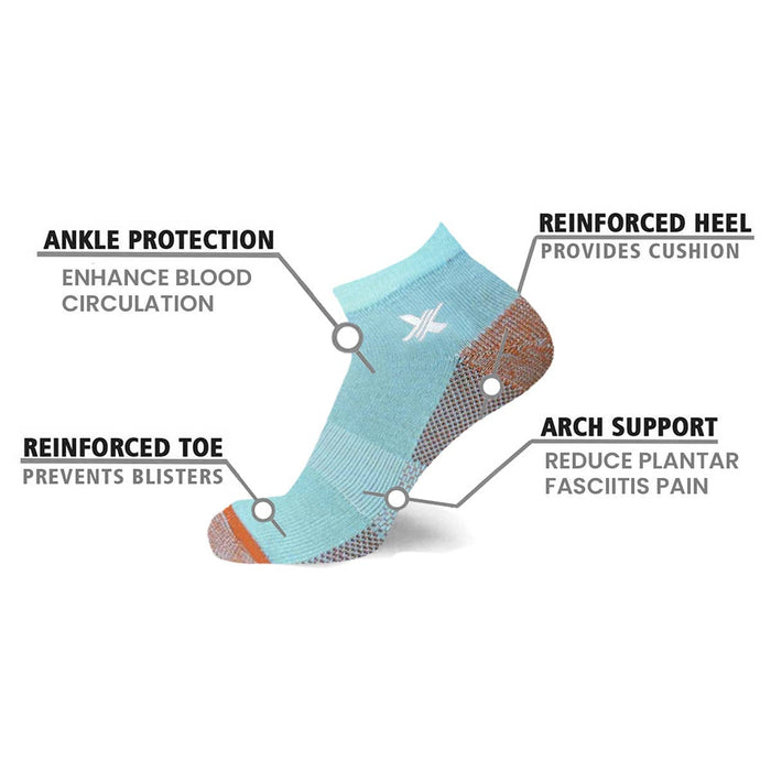 Pastel Copper-Infused Ankle Socks (3-Pairs) Medium