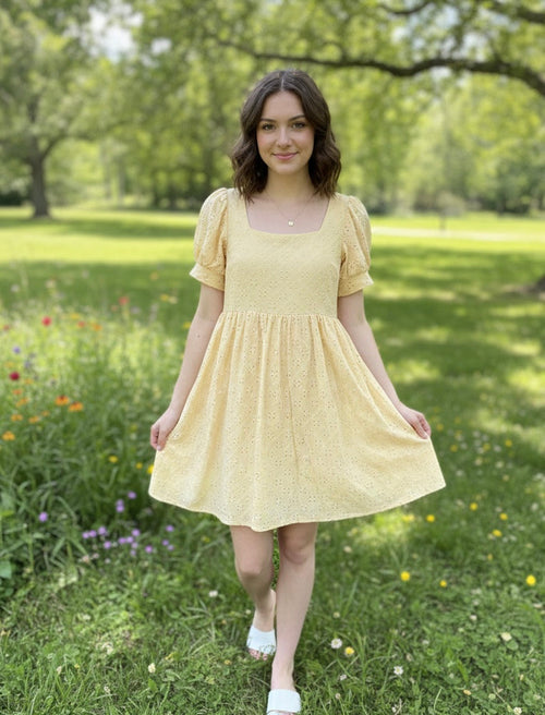 Pastel Eyelete Dress