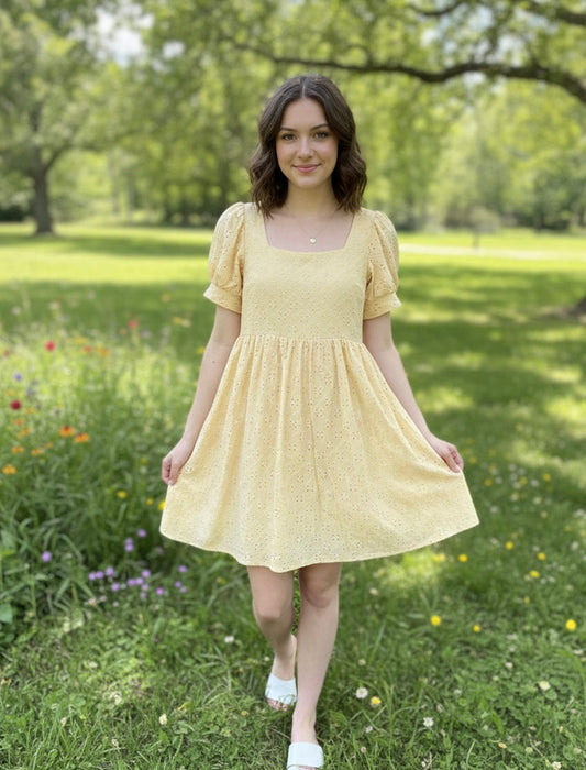 Pastel Eyelete Dress