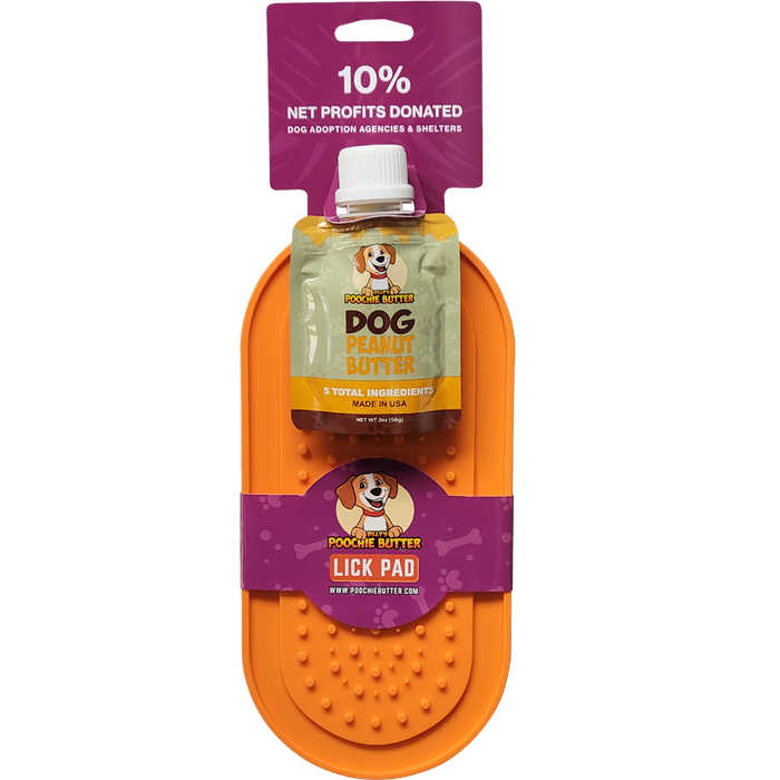 Poochie Butter - 2oz Squeeze Pack + Lick Pad - Dog.Dog.Cat.