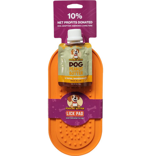Poochie Butter - 2oz Squeeze Pack + Lick Pad - Dog.Dog.Cat.