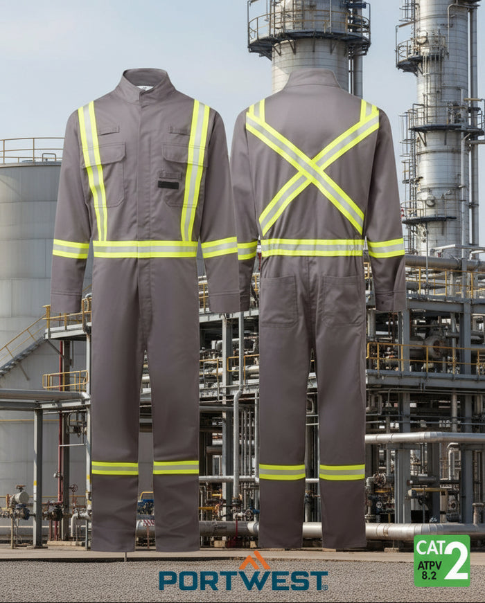 Portwest Bizflame Gray 88/12 Iona 7oz Men's FR Coverall FR511GR