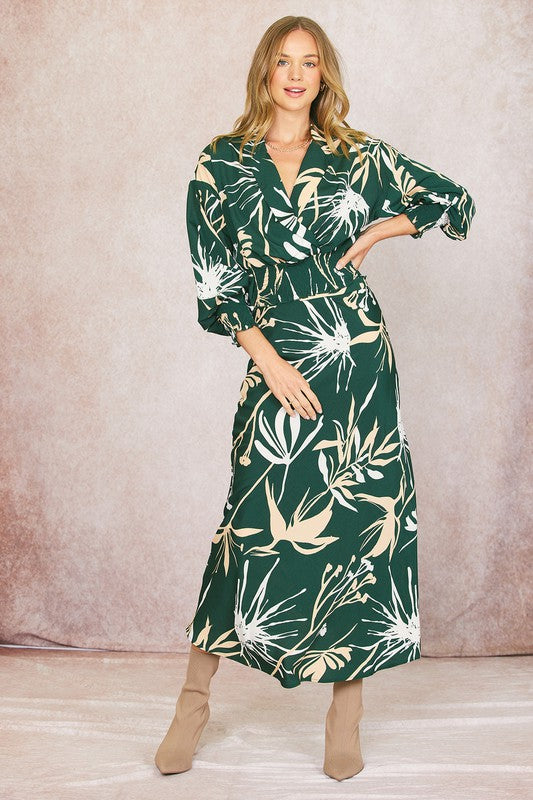 Printed Satin Maxi Skirt