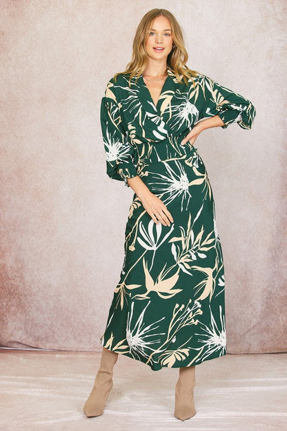 Printed Satin Maxi Skirt