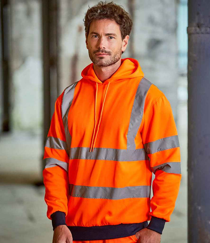 Pro RTX High Visibility Two Tone Hoodie | Orange/Navy - Eg Clothing UK