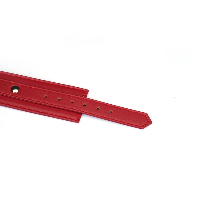 Red Vegan Leather Handcuffs