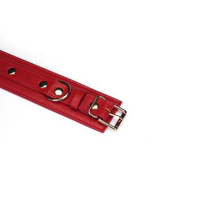 Red Vegan Leather Handcuffs