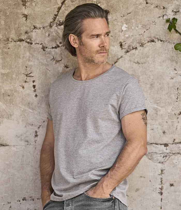 Tee Jays Roll - Up T - Shirt | Heather Grey - Eg Clothing UK