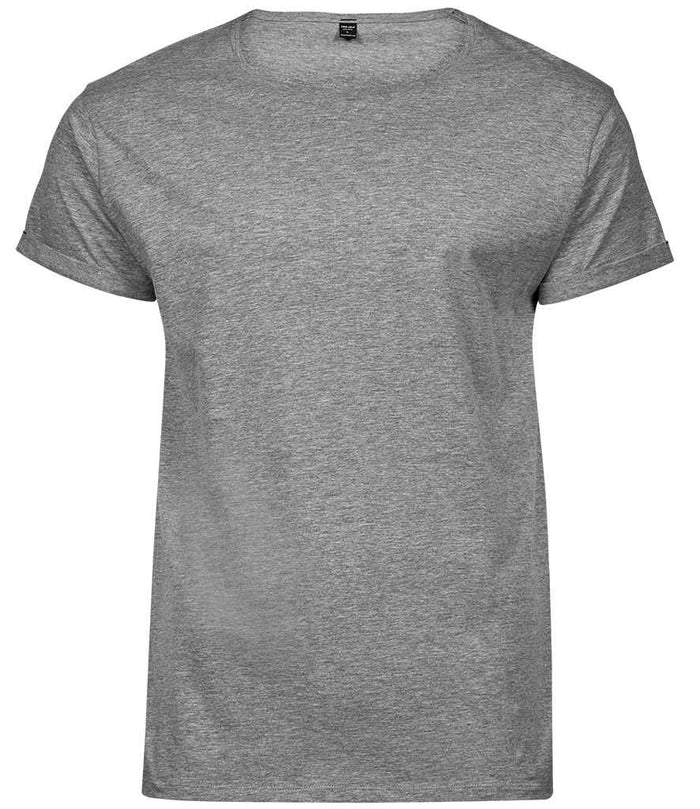 Tee Jays Roll - Up T - Shirt | Heather Grey - Eg Clothing UK