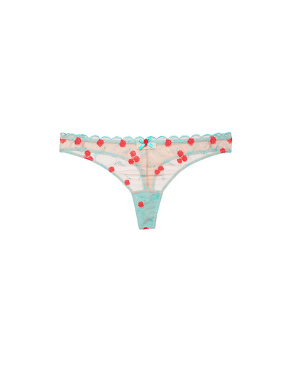 Rose and Vine Embroidery Thong