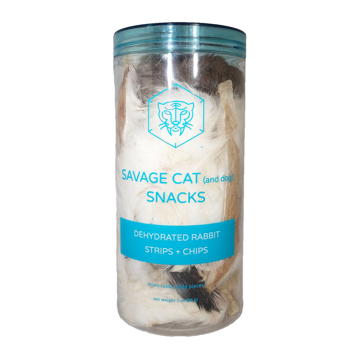 Savage Dog/Cat Dehydrated Treat-Rabbit Strip : 3 oz - Dog.Dog.Cat.