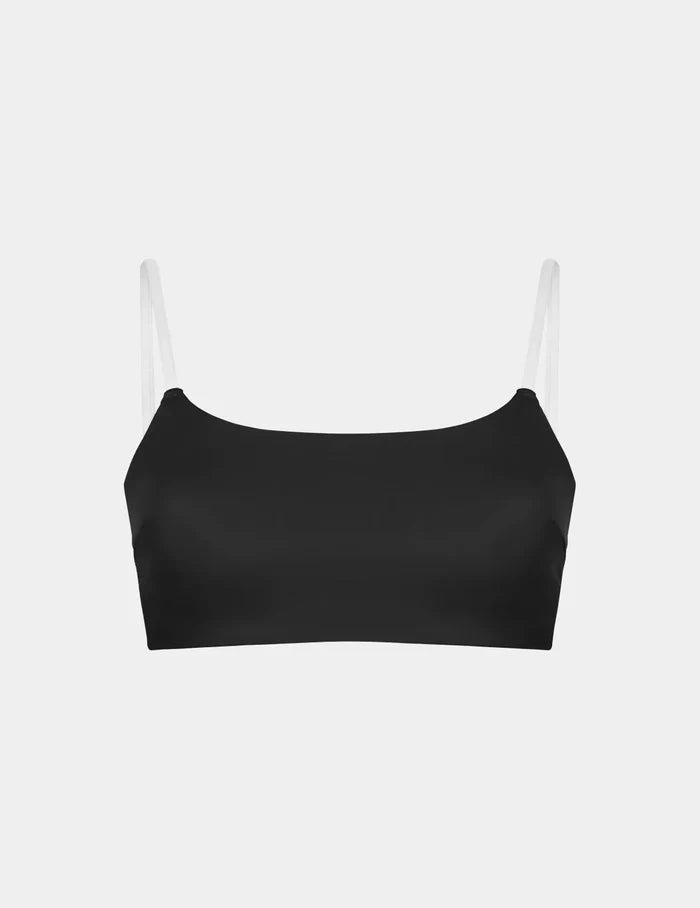 | Sculpt Square Neck Bikini Top shown front-facing against a light gray background | Black/White