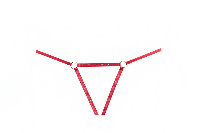 Seductive Red Garter and Panty Set with Rhinestone Straps - Allure Ashley Collection Allure Lingerie
