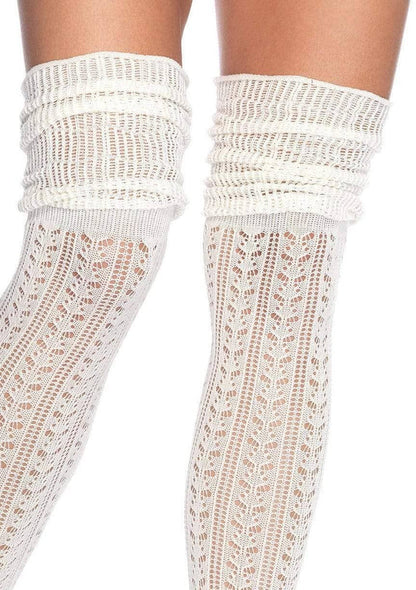 Serena Pointelle Knee Scrunch Socks