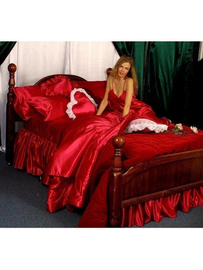 Silky Satin Sheet Set - Full Size, 600 Thread Count Lingerie Satin, Soft Touch Elegance Satin Boutique