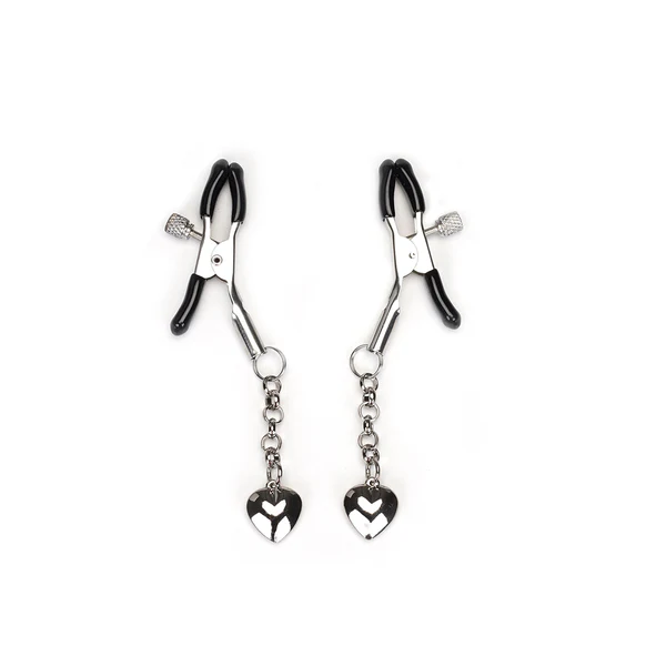 Silver Solid Heart Nipple Clamps