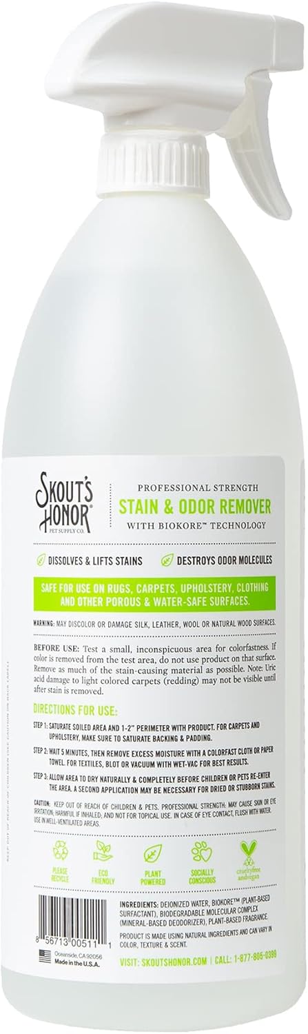 Skout's Honor  and Stain & Odor Remover-32 oz - Dog.Dog.Cat.