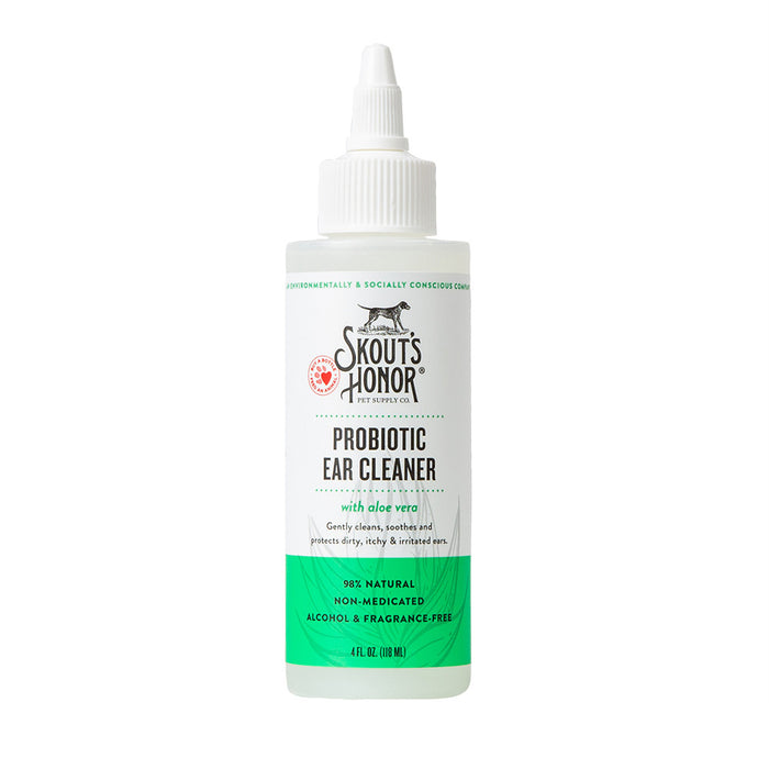Skout's Honor Probiotic Ear Cleaner with Aloe Vera for Dogs & Cats (4 oz) - Dog.Dog.Cat.