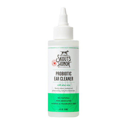 Skout's Honor Probiotic Ear Cleaner with Aloe Vera for Dogs & Cats (4 oz) - Dog.Dog.Cat.