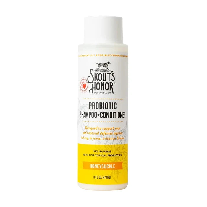 Skout's Honor Probiotic Shampoo & Conditioner - Honeysuckle (16 oz) - Dog.Dog.Cat.