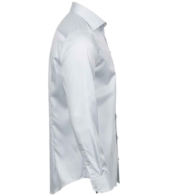 Tee Jays Luxury Slim Fit Long Sleeve Oxford Shirt | White - Eg Clothing UK