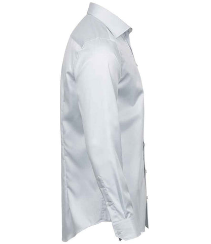 Tee Jays Luxury Slim Fit Long Sleeve Oxford Shirt | White - Eg Clothing UK