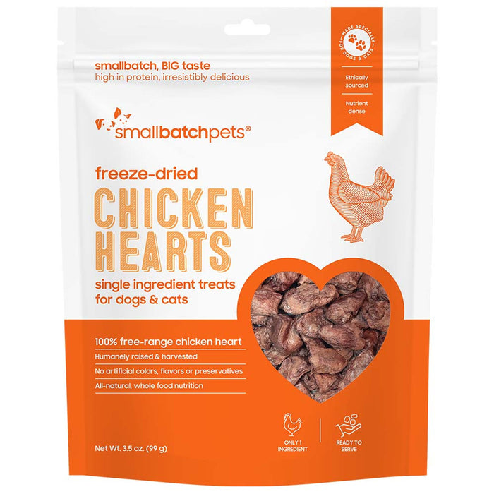 Small Batch Freeze Dried Dog Treat - Chicken Heart : 3.5 oz - Dog.Dog.Cat.