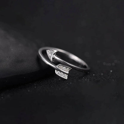 Solid Sterling Cupid Arrow Adjustable Ring - Pantsnsox