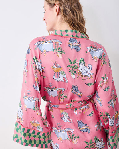 Spa Day - Eco Satin Robe - Pink Polish - Printfresh