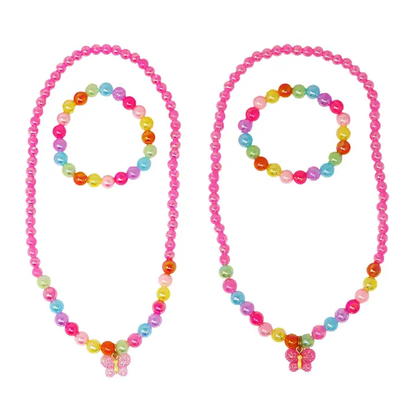 Sparkle Butterfly Necklace & Bracelet Set