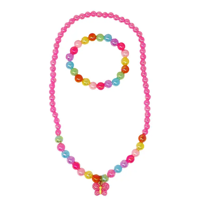 Sparkle Butterfly Necklace & Bracelet Set