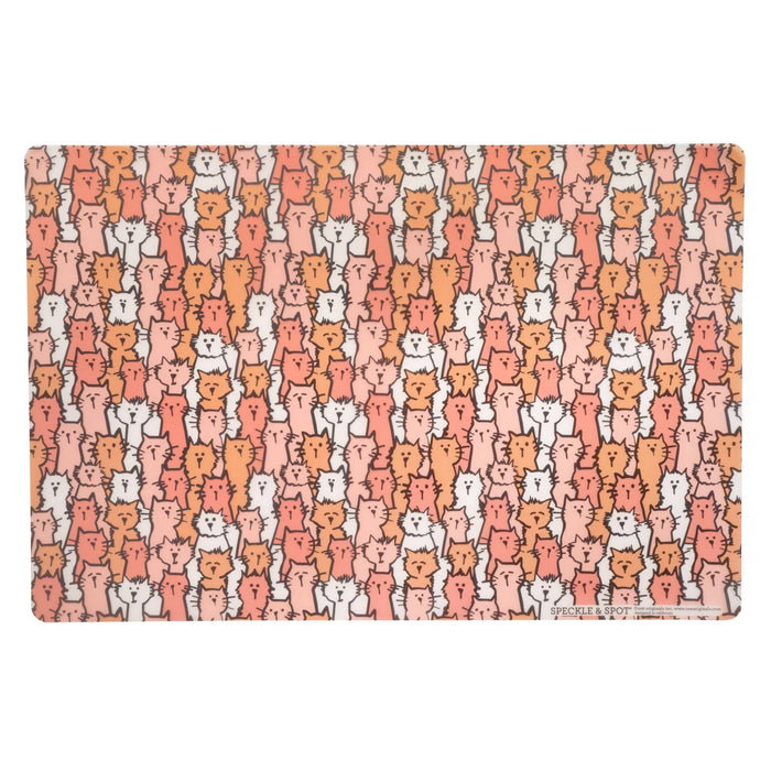 Speckle and Spot by Ore’ Originals - Pet Placemat | Frosted Random Cats - Dog.Dog.Cat.