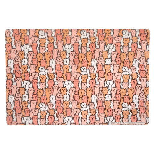 Speckle and Spot by Ore’ Originals - Pet Placemat | Frosted Random Cats - Dog.Dog.Cat.