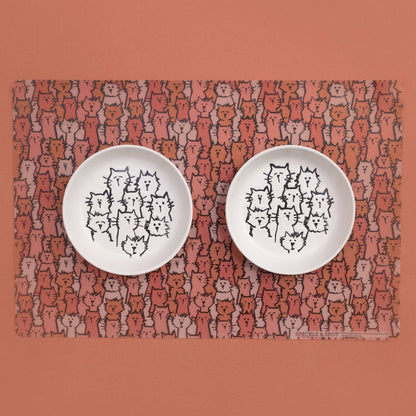 Speckle and Spot by Ore’ Originals - Pet Placemat | Frosted Random Cats - Dog.Dog.Cat.