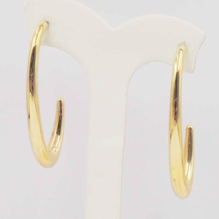 Stainless Steel Oval 2" Gold Earring