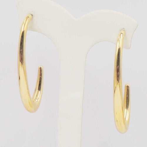 Stainless Steel Oval 2" Gold Earring
