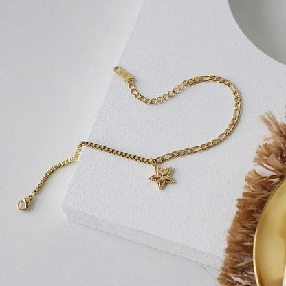Star Charm with Mixed Cuban Chain Bracelets - Pantsnsox