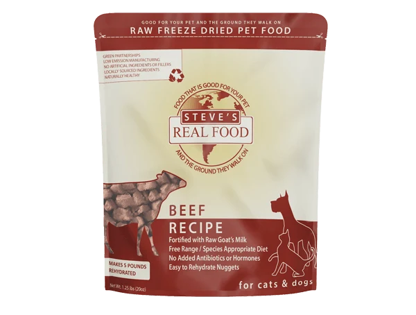 Steve's Real Food Freeze-Dried Beef Nuggets – 20 oz (1.25 lb) - Dog.Dog.Cat.