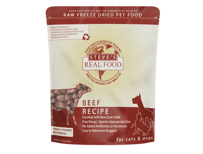 Steve's Real Food Freeze-Dried Beef Nuggets – 20 oz (1.25 lb) - Dog.Dog.Cat.