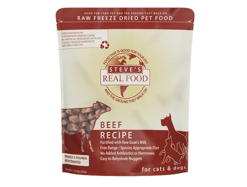 Steve's Real Food Freeze-Dried Beef Nuggets – 20 oz (1.25 lb) - Dog.Dog.Cat.