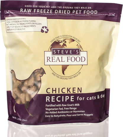 Steves Freeze Dried Nuggets-Chicken : 1.25 LB - Dog.Dog.Cat.