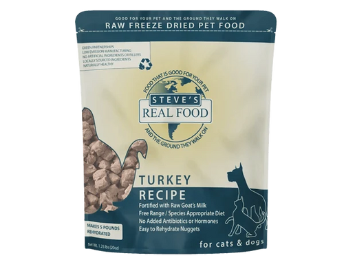 Steve's Real Food Freeze-Dried Turkey Nuggets – 20 oz (1.25 lb) - Dog.Dog.Cat.