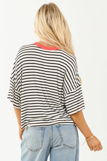 Striped Half Sleeve Top