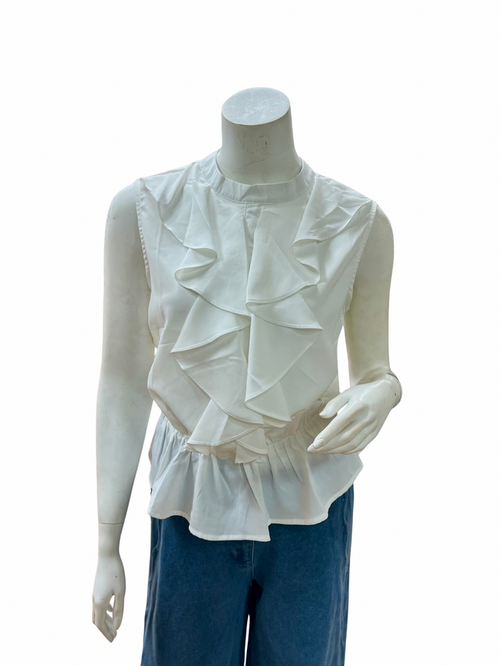 Sweet Craze Ruffle Top - White