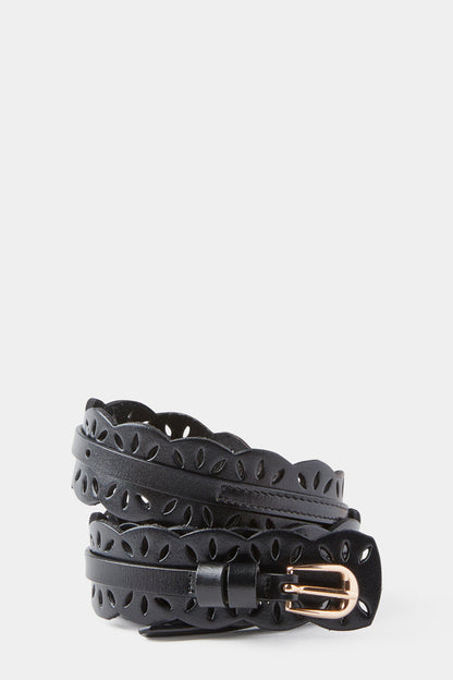 TEAGAN SCALLOPED LEATHER BELT