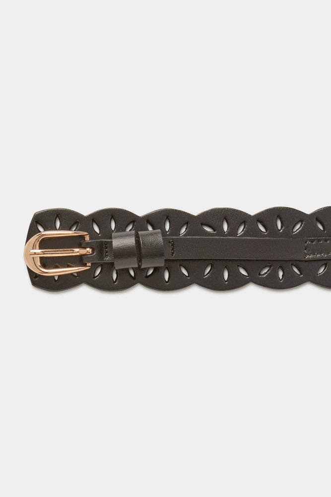 TEAGAN SCALLOPED LEATHER BELT