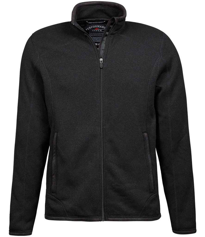 Tee Jays Knitted Outdoor Fleece Jacket knitted outer texture regular fit warm breathable durable for hiking and casual wear