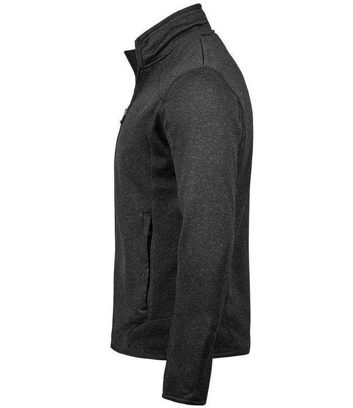 Tee Jays Knitted Outdoor Fleece Jacket | Black - Eg Clothing UK